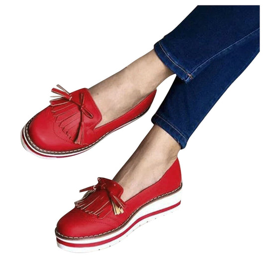 Summer Chaussure femme breathable flat soft walking shoes Women's Fashion Round head Japanese tassel lace flat casual shoes