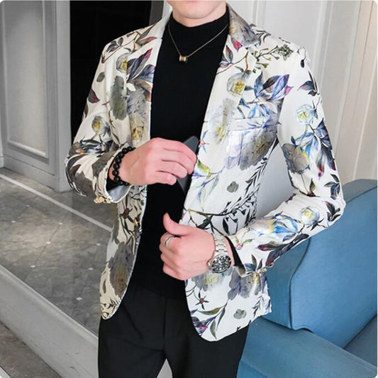2021 Brand clothing Men's Spring Upgrade printing business suit/Male Fashion leisure groom dress man Blazers Jackets S-3XL