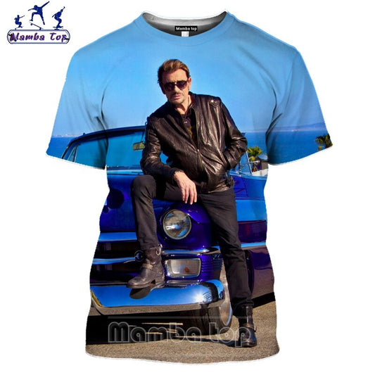 Mamba top Johnny Hallyday T Shirt 3D Tee Rock Singer Men's T-Shirts Hip Hop Teens Tshirt Men Fun Women Sweatshirt Run Sportswear