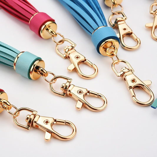 Stylish Bag Accessories Fine Tassel Key Chain PU Leather Polychromatic Bag Pendant For Women Girls Jewelry Trinket Key Chain
