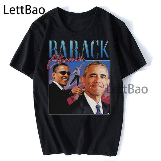 Barack Obama Homage Harajuku Cool Funny Personality Print Men T-Shirts Ulzzang Hip Hop Streetwear Casual Men Tops Tees