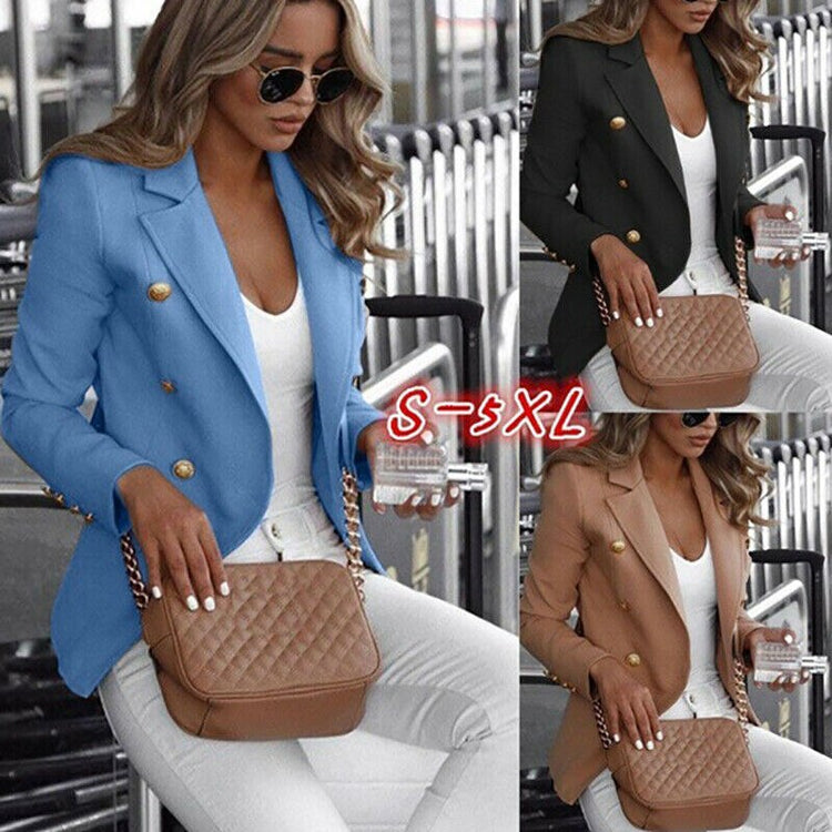 Women Long Sleeve Formal Jackets Cardigan Office Work Lady Notched Slim Fit Suit Business 2019 Autumn New Outwear Tops