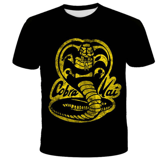 3D Print Cobra Kai Child Tshirt Big Boys And Girls 4 To 14 Yrs Thai Venomous Snake T Shirts Teens O-Neck Polyester Funny T-shirt