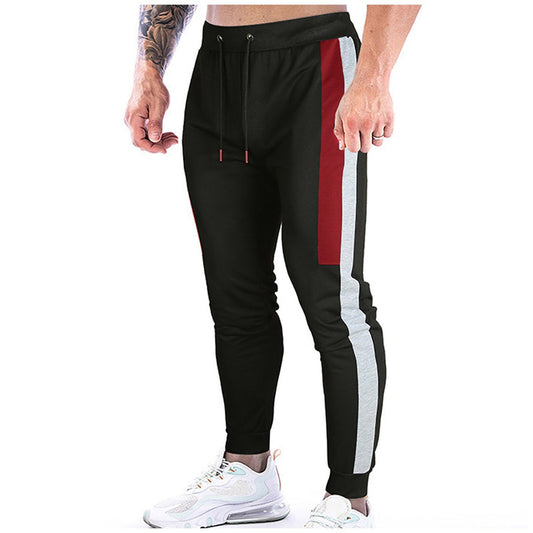 2021 Men's Fitness Sweatpants Sportswear Patchwork Drawstring Trousers Casual Men Sknniy Jogger Mens Gyms Bottom Track Pants