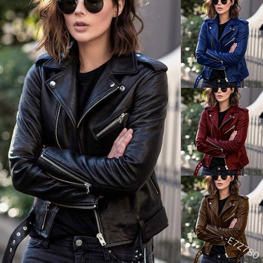 New Women  Nicesense spring plus size leather jacket jaqueta feminina  casacos feminino sobretudo abrigo mujer manteau femme