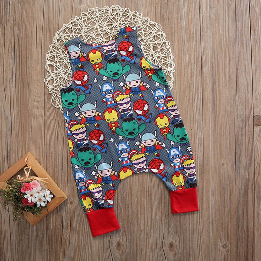 2020 Brand New Cute Newborn Baby Boy Girl Clothes Sleeveless Cartoon Romper Jumpsuit Outfit Baby Coloful Clothes 0-24M