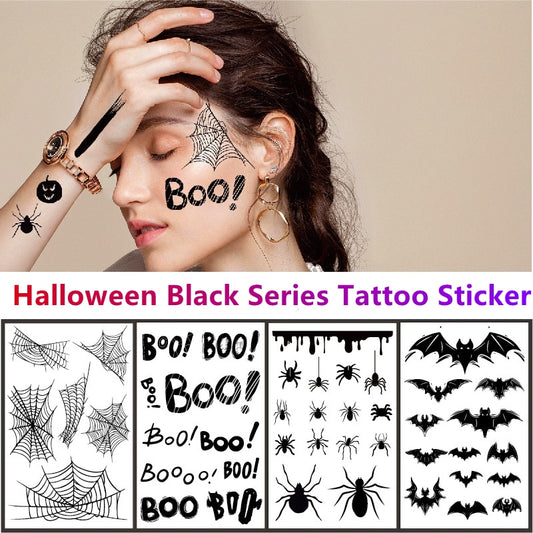 Halloween Tattoos Sticker Black Bat Spider Web  Temporary Tatoo  Fake Tattoo for Woman  Anime Tattoo  Arm Tattoo