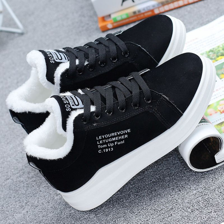 Winter Brand Women Shoes Warm Fur Plush Lady Casual Shoes Lace Up Fashion Sneakers Zapatillas Mujer Platform Snow Boots Mujer