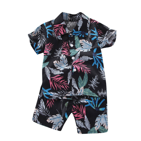 Baby Boys Floral Printed Clothes Set Summer Shirt+Shorts 2Pcs Outfits for 6 Months-4 Years Kids Clothing Sets Baby's Clothing