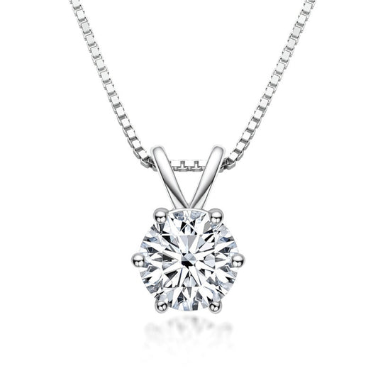 JoyceJelly Real Moissanite Pendant Necklace For Women Top Quality 0.5 -1 Carat 100% 925 Sterling Silver  Fine Jewelry Gift