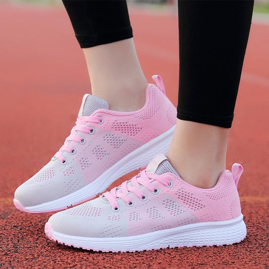 Sneakers Women Mesh Solid Non-slip Lace-up Shoes Sneakers Casual Shoes Women Vulcanized Student Shoes Female Sneakers
