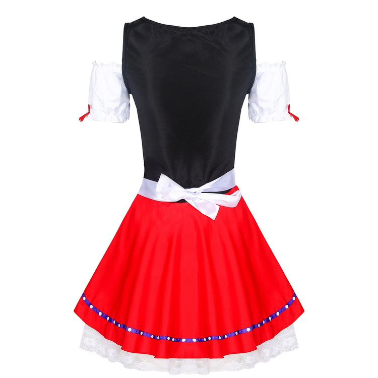 High Quality Party Dress Beer Maid Costume Women German Oktoberfest Peasant Dirndl Dress Adult Halloween Party Outfit Vestidos