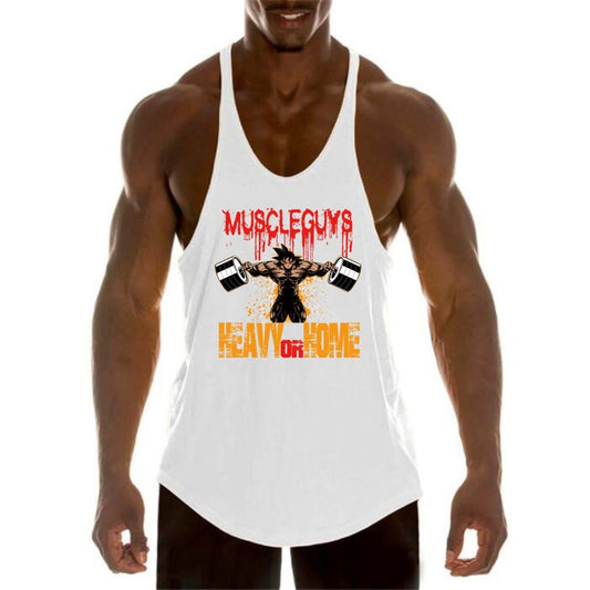 Workout Sports Shirt Brand Gym Mens Back Tank Top Vest Muscle Fashion Sleeveless Stringer Clothing Bodybuilding Singlets Fitness