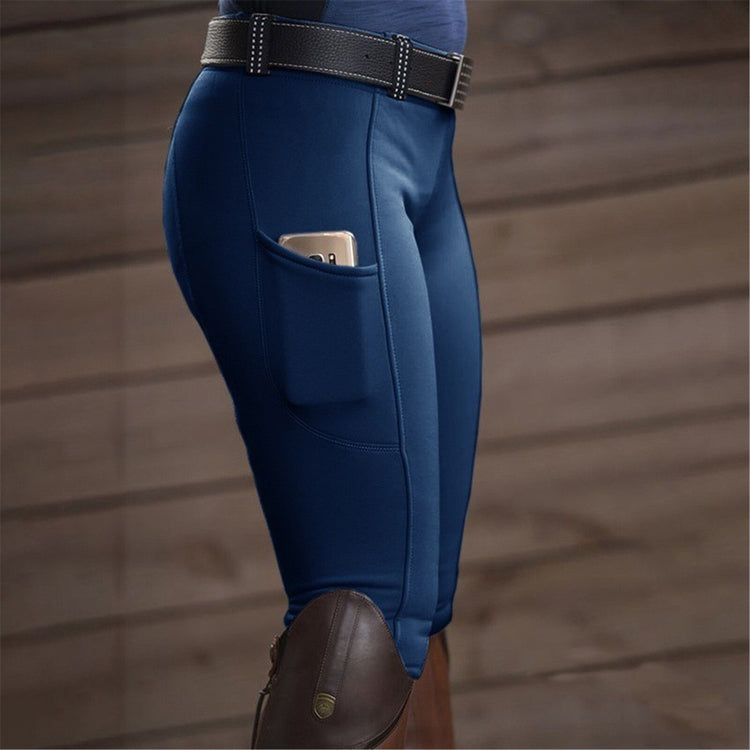 Womens Riding Pants With Phone Pockets Exercise High Waist Sports Riding Equestrian Trousers Streetwear Capris Female Leggings