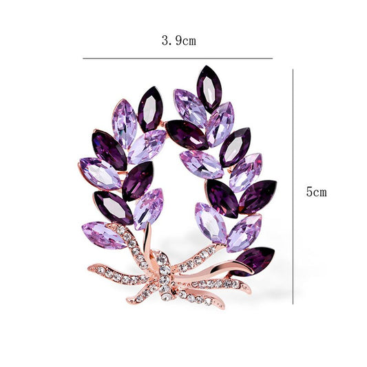 New 2022 Luxury Blue/Brown/Purple Bauhinia Flower Brooch for Women Lady Elegant Annual Jewelry Trendy Style